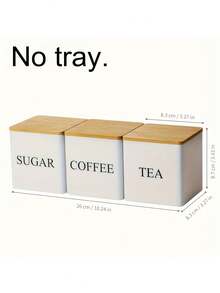 3pcs Black & White Storage Jars, Metal Coffee Bean, Sugar And Tea Leaf Canisters, Everyday Kitchen Organization - Multicolor - View 11