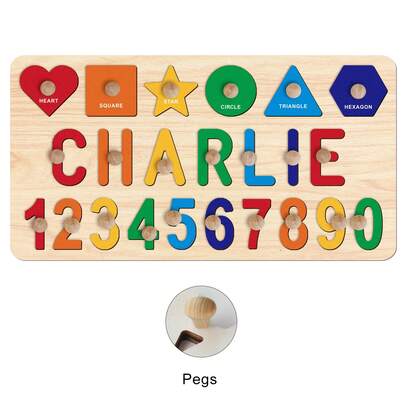 Đồ chơi xếp hình bằng gỗ Montessori cho trẻ 1-3 tuổi, xếp hình tên cá nhân, quà tặng Phục Sinh mới cho trẻ em, đồ chơi xếp hình chữ cái 3D bằng gỗ.