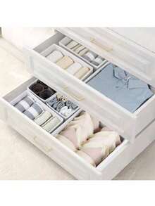 6pcs Drawer/Desktop Cosmetics Storage Box, Transparent Dresser Storage Box, Anti-Drop Multi-Compartment Jewelry And Small Objects Storage, Exquisite Storage Box Room Decor Home Decor Fall Decor Bedroom Decor - White - View 7