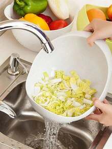 Thickened Multifunctional Rice Washing Strainer; Kitchen Rice Washing Basket; Plastic Draining Basket; Home Vegetable Washing Basket; Fruit Bowl.