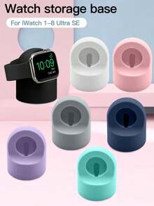 1pc Portable Wireless Fast Watch Charger Stand, Cute Silicone Desktop Holder, Compatible With Watch Charging Station Base, Fits All Watch Charger Series Ultra/SE/8/7/6/5/4/3/2/1, Bedside Mode (Charger And Band Not Included) - Multicolor - View 2