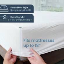 Waterproof King Size Mattress Protector With Stretchable Pockets For Bed - Machine Washable Cotton Mattress Cover Ideal For Bedrooms Protects Against Spills Allergens And Moisture - Durable And Breathable Fabric For Comfortable Sleep - White - View 4