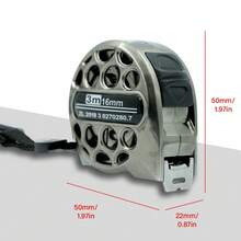 3米×16毫米/5米×19毫米/5米×25毫米不锈钢伸缩卷尺，双面刻度，防水便携式伸缩尺，适用于家庭、农业、工业、木工等场合。 - 銀色 - 查看 8