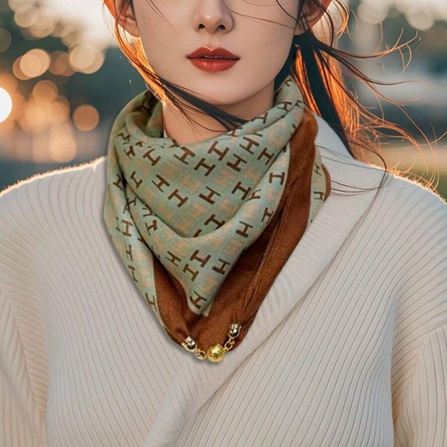 Polyester Elegant And Fashionable Printed Thin Women's Rayon Scarves, Bohemian Retro Casual Satin Square Scarves, Handkerchiefs, Elegant And Fashionable Women's Silk Scarves, Shawls, Light And Comfortable Women's Headscarves, Long Robes, And Women's Headwear Are Ideal Choices For Daily Wear And Outings In Spring, Summer, Autumn And Winter. Warm And Frost-Proof Silk Scarves - 優美 - 查看 1