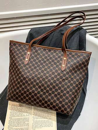 Simple And Stylish Large Capacity Tote Bag, Commuting Large Capacity Shoulder Bag, With Zipper Storage Bag,Very Suitable For Autumn And Winter, Perfect For Backpacks And Travel, Perfect For Christmas, Halloween, Or As A Gift For Friends, Partners, Family, And Parents.