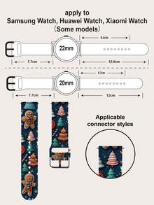 [Pasek do inteligentnego zegarka z motywem świątecznym] 1-częściowy silikonowy pasek do inteligentnego zegarka, kompatybilny z zegarkiech, pasuje do rozmiarów koperty 38/40/41/42/44/45/46/49 mm. Kompatybilny również ze smartwatchsung, Huami, Garmin i Honor o standardowej szerokości mocowania 20/22 mm. Prezent świąteczny dla kobiet/mężczyzn