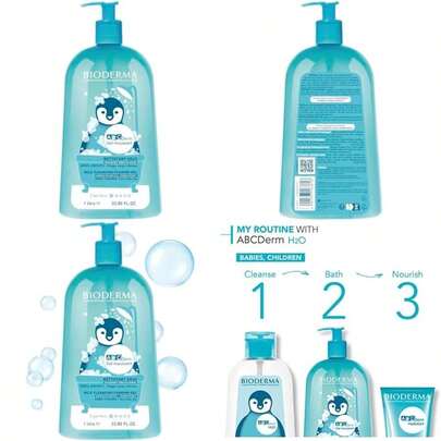 Bioderma - ABCDerm - Gel espumoso - Lavado suave para bebés - Limpiador sin jabón - Gel corporal para pieles delicadas de bebés y niños(default)
