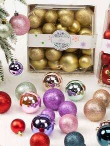 42pcs Christmas Ball Gift Box, Plastic Ball Hanging Decorative Ball, Christmas Decorations, Christmas Party Christmas Atmosphere Decoration Props, Suitable For Christmas Tree Scene Decoration, Room Decor, Home Decor, Bedroom Decoration, New Year Decoration, Outdoor Decoration, Holiday Party Decoration, Christmas Theme Holiday Hanging Ornaments, Christmas Gift, Gifts For Friends And Family, Christmas Decor Winter Christmas Decorations Home Christmas Gifts Christmas Decor - Multicolor - View 10