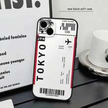 World City Travel Ticket New York London Tokyo Phone Case Silicone Soft Cover Compatible With  16 15 14 13 12 11 Plus Pro Max Plus, Cover Compatible With  17 Case,  17 Pro Case,  17 Pro Max Case - Z5 - 查看 6