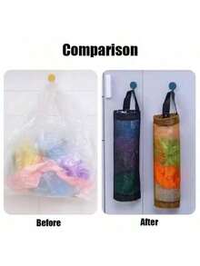 Wall-Mounted Trash Bag Storage Box; Plastic Bag Storage Box; Storage Bag For Hanging On The Wall - Multicolor - View 10