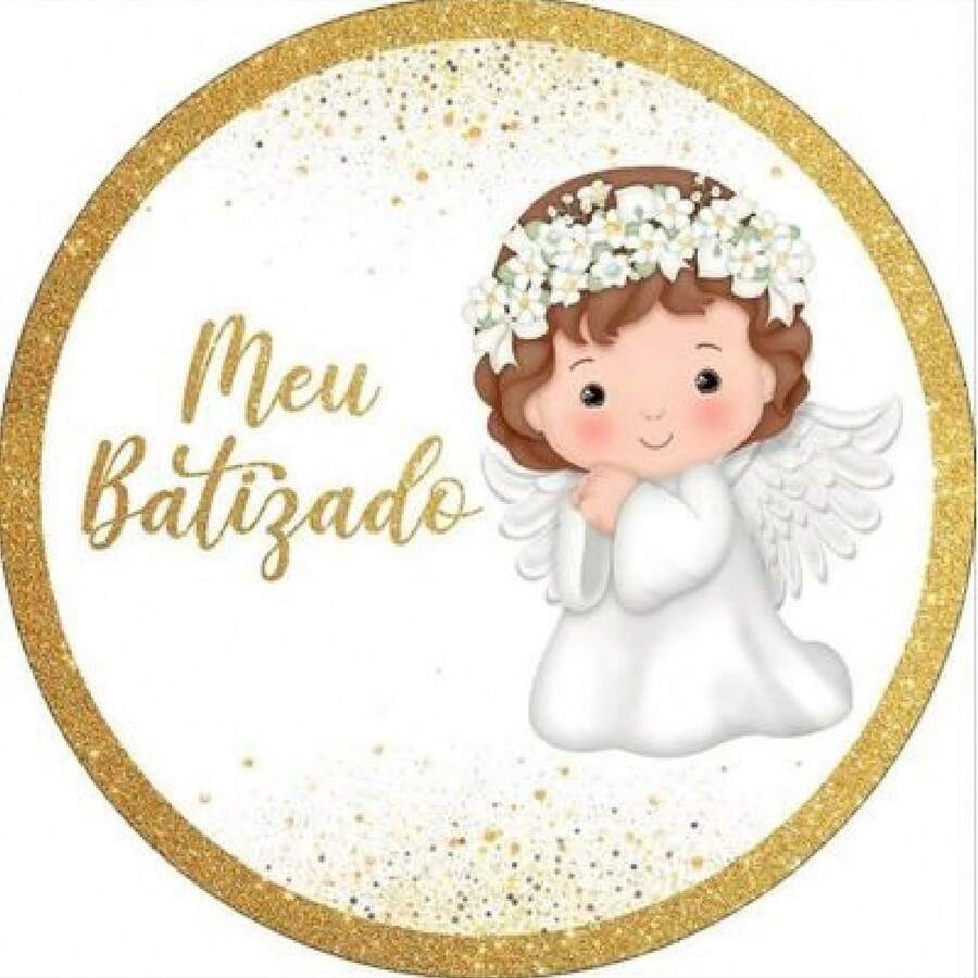 Round Party Panel Cover Sublimated Premium Fabric Baptism Theme Angel Baptism Decoration - Baptism - 1234 - View 1