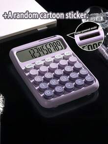 1pc Dual Power Ombre Color Calculator, 12-Digit Wide Screen Display, Flexible Mechanical Keys, Large Size Body, Solar + Battery Powered, Suitable For School, Exam, Office, Front Desk - Single Piece - View 15