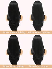 Long Straight Wig For Women Hair Wig 1.5*3.5inch Lace Middle Part Long 26 Inches Synthetic Natural Looking Wig For Daily Full Wigs For Women Girls - Multicolor - View 11