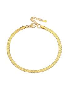 SYMFNY Minimalist Sterling Silver Anklet Holiday - Yellow Gold - View 5