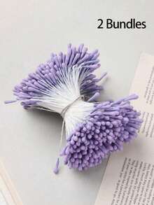 400支/包 2毫米人造花蕊，家居花艺装饰，仿珍珠光泽花蕊，适用于婚礼花艺制作、剪贴簿、婚礼装饰、DIY家居装饰、情人节、生日礼物、毕业典礼、返校季、房间装饰、学习用品