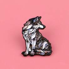 1pc Wolf Enamel Brooch - Unique Lapel Pin, Personalized Badge For Backpacks And Clothes