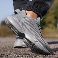 GUYISA 灰色男士像素鞋底安全鞋，钢头，防刺穿，防挤压，时尚轻便，适合工作 - 灰色 - 查看 2