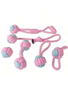 Juego de cuerdas para masticar para perros, bola de cuerda juguete para gatos y perros, palitos y juguetes para masticar para cachorros, suministros para mascotas pequeñas