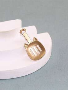 1pc Minimalist Hip-Hop Style Matte Gold Cat Brooch Pin, Everyday Wear