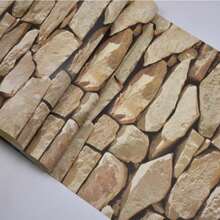 Papel de Parede Textura de Pedra 3D, Não Adesivo, Material PVC - Adequado para Sala de Estar, Quarto, Café, Bar e Restaurante, Papel de Parede Estilo Retrô, Adesivos de Parede, Decoração de Parede, Decoração de Quarto, Decoração de Dormitório
