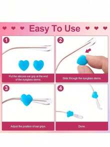 Soft & Comfortable Non-Slip Eyeglasses Ear Clips, Elastic Silicone Eyeglasses Sleeves, Suitable For Glasses And Sports Glasses