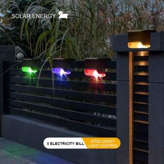 8pcs Solar Powered Deck Lights, Decorative Outdoor Lights, Solar Garden Lights, Solar Fence Lights, Solar Step Lights, Warm White/White/Multicolor LED Lights For Outdoor Stairs, Steps, Fence, Garden, Balcony, Yard, And Pathway