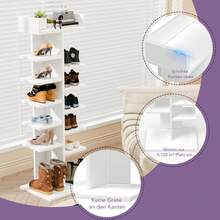 OYAJIA Vertikales Schuhregal, Schuhregale, Schuhturm für Kleine Räume, Freistehend, Verstellbar, Platzsparend, 13-stöckige Schuhschrank, 114 x 45 x 20 cm DIY-Lagerregal, Weiß