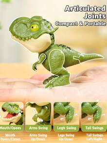Brinquedos de Dinossauro Mordedor, Fantoches de Dedo, Miniaturas de Animais Realistas para Adolescentes, 24 Estilos de Brinquedos Sensorial Surpresa Colecionáveis, Pequenos Modelos de Dinossauro para Brincadeiras Jurássicas, Presentes Perfeitos para Decoração de Aniversário e Natal - Multicolorido - Visão 3