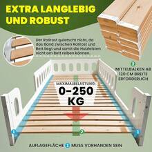 Rollrost 140x200 - 21 Leisten - starker Lattenrost aus Massivholz - belastbar bis 250 kg - Rolllattenrost für Einzelbett oder Doppelbetten