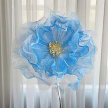 Flores artificiales de peonía de gasa de 75 cm de diámetro, flores gigantes hechas a mano para decoración de boda, hogar y escenario, accesorios para fotos - Multicolor - Ver 18