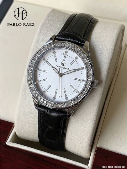 Pablo Raez 1pc Elegant Original Women Wristwatch Charming Silver Jewelry Non Tarnish Color Vintage Lady Watch Rhinestone Stainless Steel Dress Watch Luxury 18K Gold Gorgeous Top Brand New High Quality AAA Design Quartz Clock For Girls Fashionable