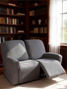 1/2/3 Seater Recliner Sofa Covers Stretch Jacquard Reclining Couch Covers For Reclining Sofa Relax Armchair Slipcovers Furniture Covers, 4pcs/6pcs/8pcs - Light Grey - View 2