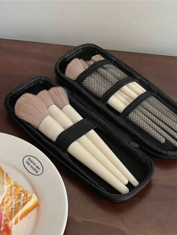 Bolsa de maquillaje pequeña, organizador de viaje portátil para mujeres, soporte para brochas de maquillaje, estuche para lápices, nueva bolsa de maquillaje de viaje portátil, bolsa de almacenamiento pequeña para brochas, lápices, sombras de ojos