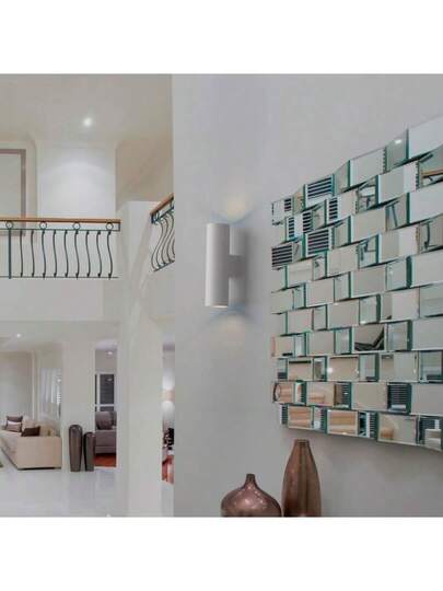 Alpinaluz Wand Light: Dual Verlichting Up Down, Wit Aluminum, GU10 Sockets, Bulbs Not Included. view 8