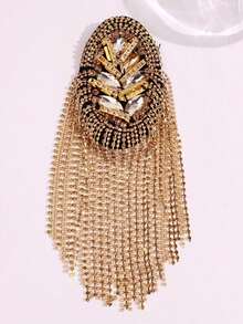 1pc Fashionable Versatile Exquisite & Elegant Tassel Epaulette Accessory Jewelry For Men, Suitable For Business & Daily Wear,Pin Not Included - 金黃色 - 查看 2