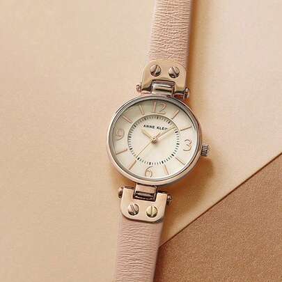 Anne Klein Đồng hồ nữ kim thạch anh, dây da, 10/9442