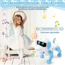 Nasjac Perro Robot de Control Remoto, Juguetes Robots para Niños Inteligente con Luces y Música, Recargable Perro Robótica Programable, Hablar Caminar Interactivo, Regalos de Día del Niño - Rosa - Ver 4