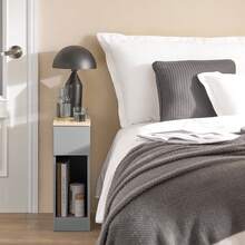 SoBuy Bedside Table With Drawer For Box Spring Bed, Sofa Table, Side Table, Narrow Telephone Table, Bedside Cabinet, Bedside Table, W X H X D Approx.: 20 X 60 X 35 Cm FBT111 - Grey - View 3