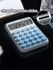 1pc Dual Power Ombre Color Calculator, 12-Digit Wide Screen Display, Flexible Mechanical Keys, Large Size Body, Solar + Battery Powered, Suitable For School, Exam, Office, Front Desk - Single Piece - View 12