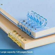 Fresh Series Loose-Leaf Notebook Set With Colorful Binders, Thickened Paper Notebooks For Writing, Journaling And Note-Taking, Portable Spiral-Bound Notebooks In Multiple Pastel Colors - Hồng - Xem 2