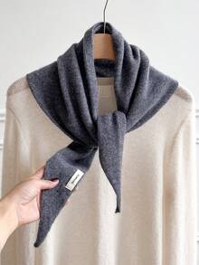 1pc 100% Wool Knitted Triangle Scarf Women's Outerwear Small Shawl Autumn Winter Cable Knit Neck Warmer Fashionable Accessory For Dress - DB031 - View 19