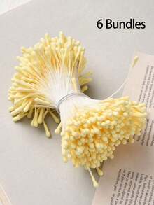 400支/包 2毫米人造花蕊，家居花艺装饰，仿珍珠光泽花蕊，适用于婚礼花艺制作、剪贴簿、婚礼装饰、DIY家居装饰、情人节、生日礼物、毕业典礼、返校季、房间装饰、学习用品