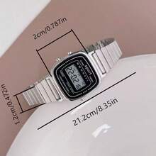 1pc Women's Multi-Function Electronic Watch, Colorful Week Calendar, Fashion Steel Band Wristwatch