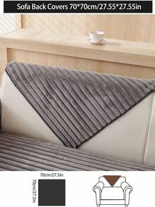 1pc Thick Plush Sofa Cushion Cover, Modern Minimalist Anti-Slip Sofa Seat Pad, Dust-Proof And Washable Sofa Slipcover, Soft And Fade-Resistant, Pet-Friendly, Fits L-Shaped Sofa And 1/2/3/4 Seater Sofa, Suitable For Bedroom, Office, Living Room - Dark Grey - View 17