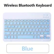 Teclado inalámbrico ultradelgado para computadoras portátiles - portátil, recargable, diseño de carga usb - C ergonómico, muy adecuado para oficinas, viajes y uso doméstico, accesorios de espacio de trabajo doméstico | Teclado | Diseño compacto, teclado inalámbrico para computadoras portátiles - Azul - Ver 10