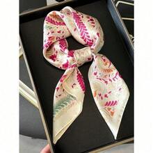 Versatile 90cm Square Scarf For Women - Printed Scarf As Neck Tie, Bandana & Hair Accessory, All-Season Luxury Fashion - 紅色 - 查看 4