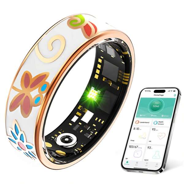 Neuer Smart Ring - Tragbarer Fitness-Tracker mit Schlaf- und Herzfrequenzüberwachung, Fitness- und Aktivitäts-Tracker, ausgestattet mit Schrittzähler und Kalorienaufzeichnung, perfektes Geschenk für iPhone/Android, Herren und Damen, Alltagszubehör