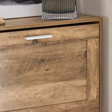 Narrow Shoe Cabinet With 2 Flaps, Space-Saving Shoe Rack With Height-Adjustable Compartments – For Hallways, Small Apartments, 20 Kg Load, 60 X 79 X 23 Cm, FSR137 - Brown - View 7