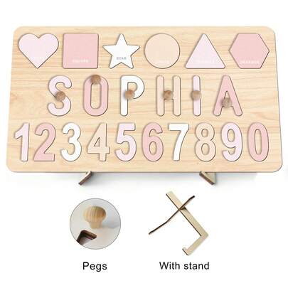Personalized Wooden Name Puzzle Board, Shape Puzzle, Customized Number Puzzle, Wooden Letter Puzzle, Shape Sorter, Interactive Toy, Event Gift, Easter Gift, Personalized Name Puzzle, 1st Birthday Gift, Customized Wooden Name Puzzle