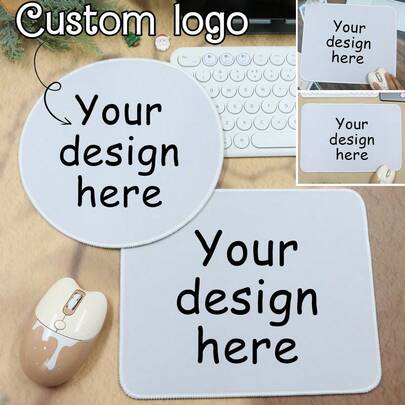 Custom Logo Mouse Pad, Personalized White Mouse Pad, Sublimation Mouse Pad Blanks, White Gaming Mouse Pad, Customized, Customizable, Christmas, Christmas Gifts, Christmas Party, Square/Round, Anniversary, Living Room Decor, Birthday Gift, Suitable For Dad, Mom, Friends, Colleagues, Office, Business